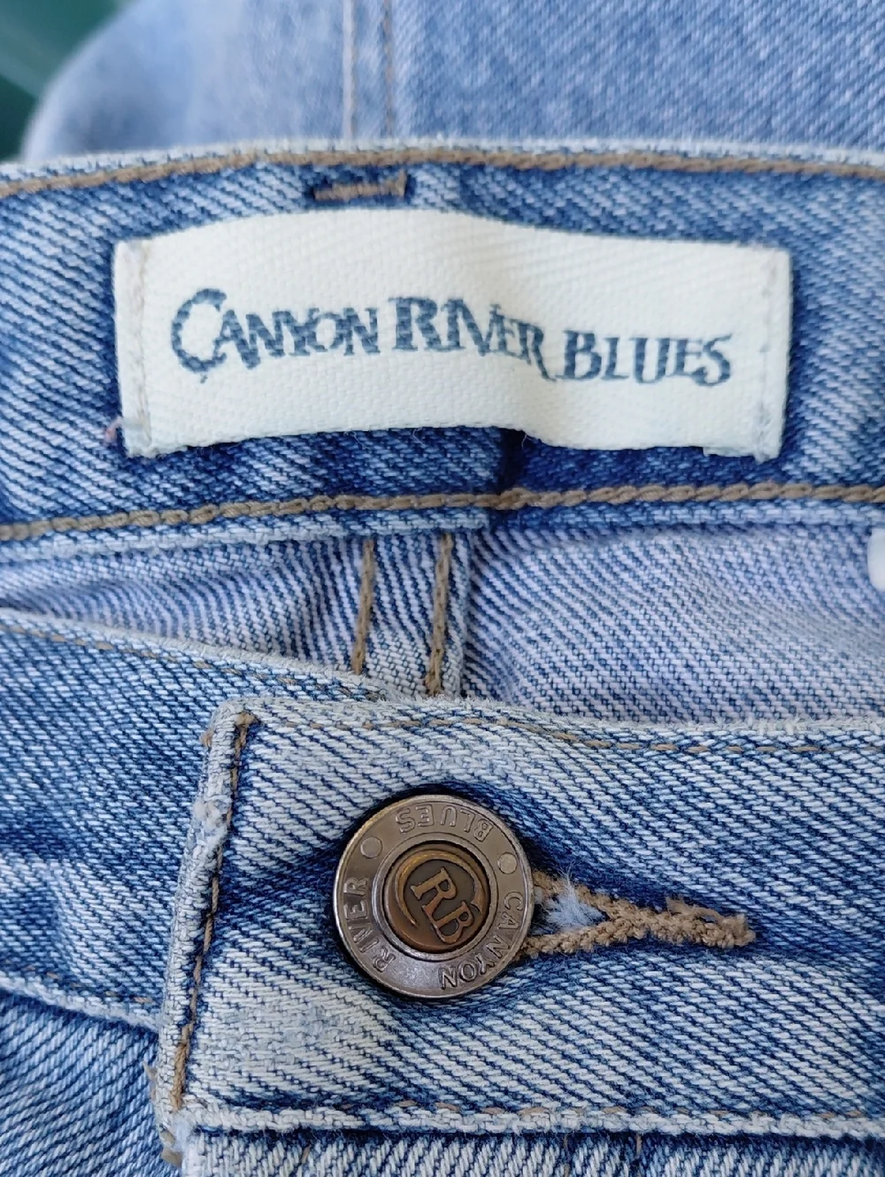 Worn Vintage Cannon River Blues Light Wash High-rise Denim Shorts Juniors 15